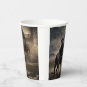 Schwarzes Labrador Halloween Beängstigend Pappbecher (Rechts)