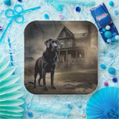 Schwarzes Labrador Halloween Beängstigend Pappteller (Party)