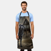 Schwarzes Labrador Halloween Beängstigend Schürze (Getragen)