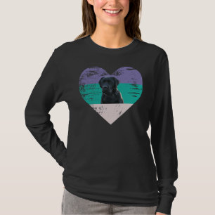 Schwarzes Labrador-Herz Vintage Lab für Hunde Dame T-Shirt