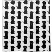 Schwarzes Labrador-Hund-Design Duschvorhang (Vorderseite)