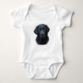 Schwarzes Labrador Hund Farbe Farbe Farbe Malerei Baby Strampler (Vorderseite)
