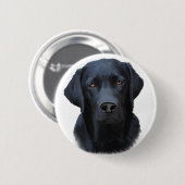 Schwarzes Labrador Hund Farbe Farbe Farbe Malerei Button (Vorne & Hinten)