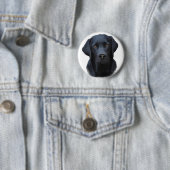 Schwarzes Labrador Hund Farbe Farbe Farbe Malerei Button (Beispiel)