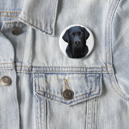 Schwarzes Labrador Hund Farbe Farbe Farbe Malerei Button (Beispiel)