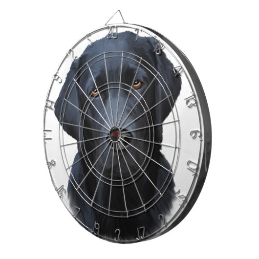 Schwarzes Labrador Hund Farbe Farbe Farbe Malerei Dartscheibe (Vorderseite rechts)