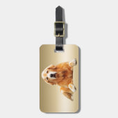 Schwarzes Labrador Hund Farbe Farbe Farbe Malerei Gepäckanhänger (Vorderseite vertikal)