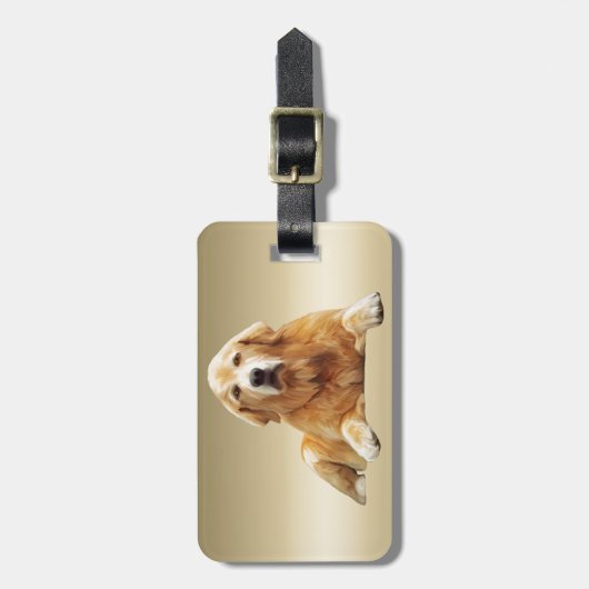 Schwarzes Labrador Hund Farbe Farbe Farbe Malerei Gepäckanhänger (Vorderseite vertikal)