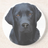Schwarzes Labrador Hund Farbe Farbe Farbe Malerei Getränkeuntersetzer (Vorne)