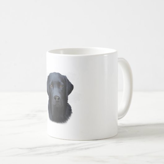 Schwarzes Labrador Hund Farbe Farbe Farbe Malerei Kaffeetasse (VorderseiteRechts)