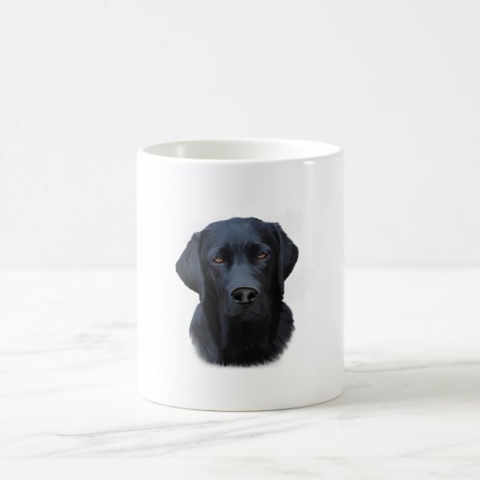 Schwarzes Labrador Hund Farbe Farbe Farbe Malerei Kaffeetasse (Mittel)