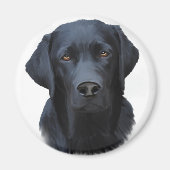 Schwarzes Labrador Hund Farbe Farbe Farbe Malerei Magnet (Vorne)