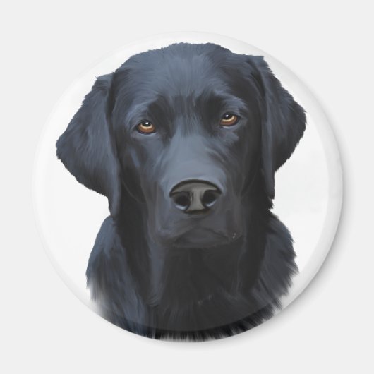 Schwarzes Labrador Hund Farbe Farbe Farbe Malerei Magnet (Vorne)
