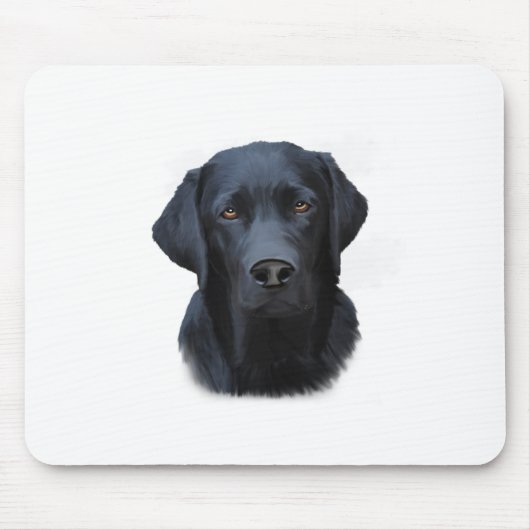 Schwarzes Labrador Hund Farbe Farbe Farbe Malerei Mousepad (Vorne)