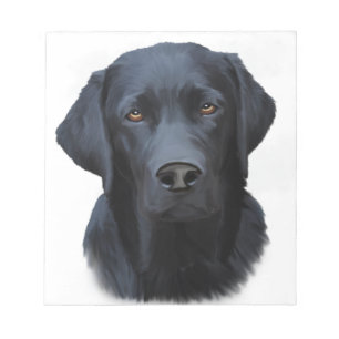 Schwarzes Labrador Hund Farbe Farbe Farbe Malerei Notizblock