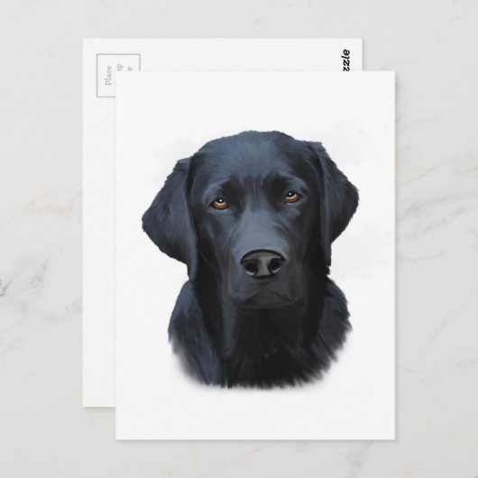 Schwarzes Labrador Hund Farbe Farbe Farbe Malerei Postkarte (Vorne/Hinten)