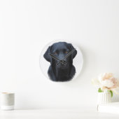 Schwarzes Labrador Hund Farbe Farbe Farbe Malerei Runde Wanduhr (Zuhause)