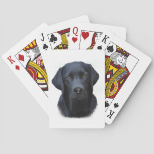 Schwarzes Labrador Hund Farbe Farbe Farbe Malerei Spielkarten