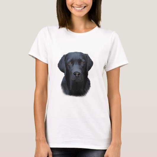 Schwarzes Labrador Hund Farbe Farbe Farbe Malerei T-Shirt (Vorderseite)
