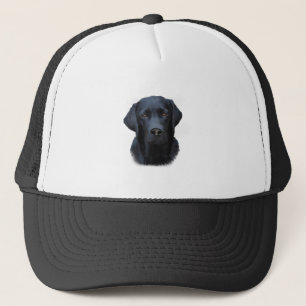 Schwarzes Labrador Hund Farbe Farbe Farbe Malerei Truckerkappe