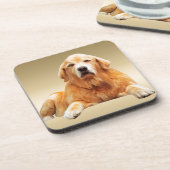 Schwarzes Labrador Hund Farbe Farbe Farbe Malerei Untersetzer (Linke Seite)