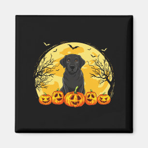 Schwarzes Labrador-Hund-Kürbisse-Halloween-Kostüm Magnet