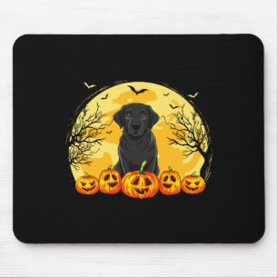 Schwarzes Labrador-Hund-Kürbisse-Halloween-Kostüm Mousepad