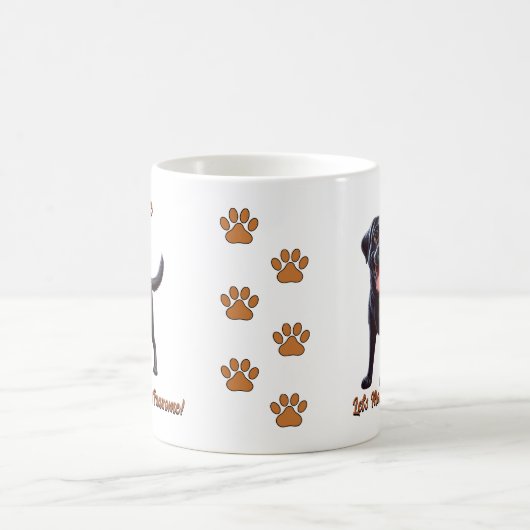 Schwarzes Labrador - Hundename hinzufügen, Text än Kaffeetasse (Mittel)