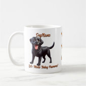 Schwarzes Labrador - Hundename hinzufügen, Text än Kaffeetasse (Links)