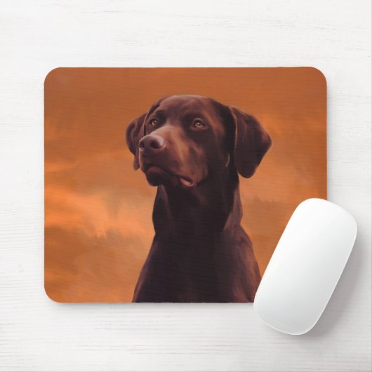 Schwarzes Labrador Hundportrait Mousepad (Mit Mouse)