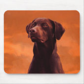 Schwarzes Labrador Hundportrait Mousepad (Vorne)