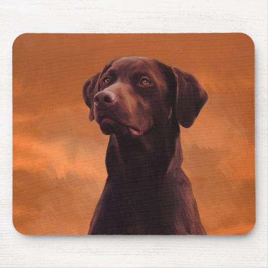Schwarzes Labrador Hundportrait Mousepad (Vorne)