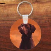 Schwarzes Labrador Hundportrait Schlüsselanhänger (Vorderseite)