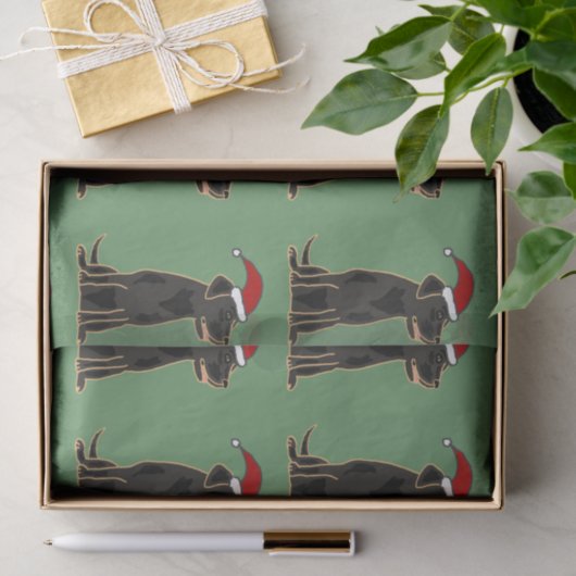 Schwarzes Labrador im Seidenpapier (Geschenk)