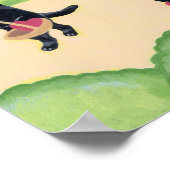 Schwarzes Labrador im Waldwerk Poster (Ecke)