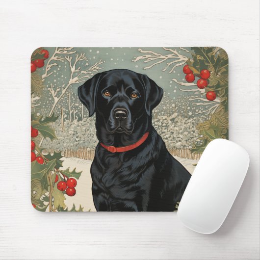 Schwarzes Labrador im Winter Mousepad (Mit Mouse)