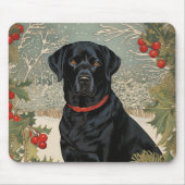 Schwarzes Labrador im Winter Mousepad (Vorne)