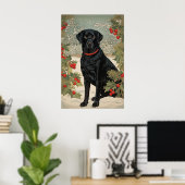 Schwarzes Labrador im Winter Poster (Heimbüro)