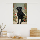 Schwarzes Labrador im Winter Poster (Küche)