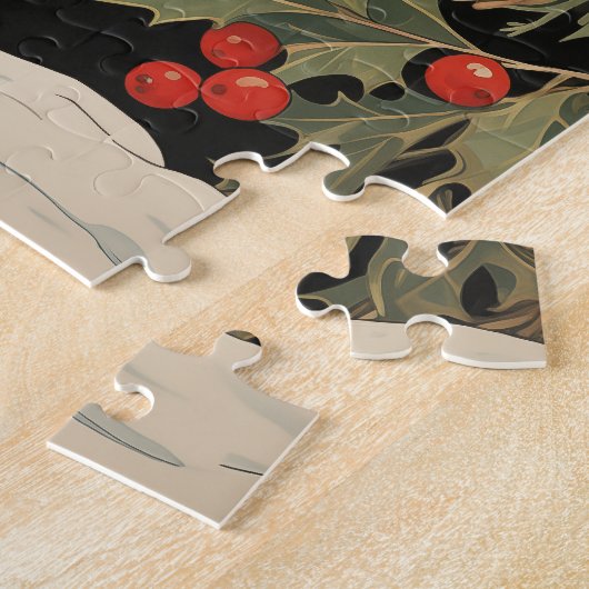 Schwarzes Labrador im Winter Puzzle (Seite)