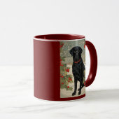 Schwarzes Labrador im Winter Tasse (VorderseiteRechts)