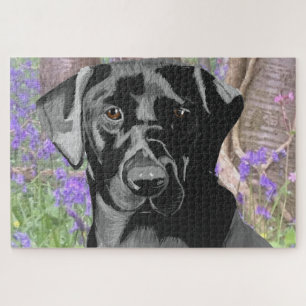 Schwarzes Labrador in Bluebell Wood Puzzle
