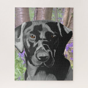 Schwarzes Labrador in Bluebell Wood Puzzle