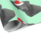 Schwarzes Labrador in einer Weihnachtsmannmütze Geschenkpapier (Rolleneckpunkt)