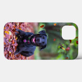 Schwarzes Labrador in Herbstlauben Case-Mate iPhone Hülle (Rückseite (Horizontal))