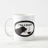 Schwarzes Labrador-Kaffee-Thema Kaffeetasse (Links)