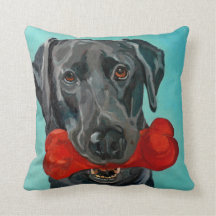 Schwarzes Labrador-Kissen