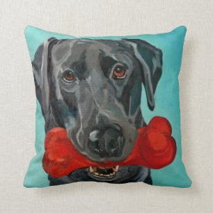 Schwarzes Labrador-Kissen Kissen