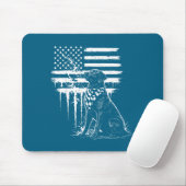 Schwarzes Labrador-Labrador-Amerikanische-Flagge-D Mousepad (Mit Mouse)