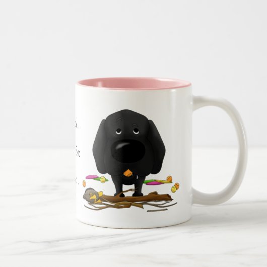 Schwarzes Labrador (Labradore) - ich hole… Tasse (Rechts)